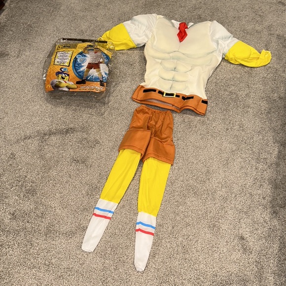 EUC SpongeBob SquarePants Movie Muscle Halloween Costume Size 6 7 8 10 Small Med - Picture 5 of 9